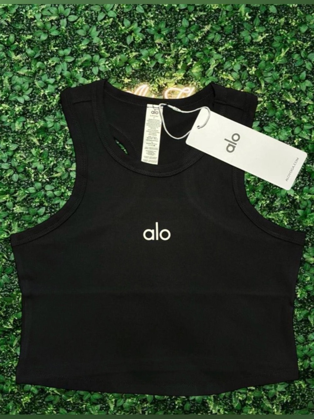 ALO Yoga Black Ribbed Cropped Tank